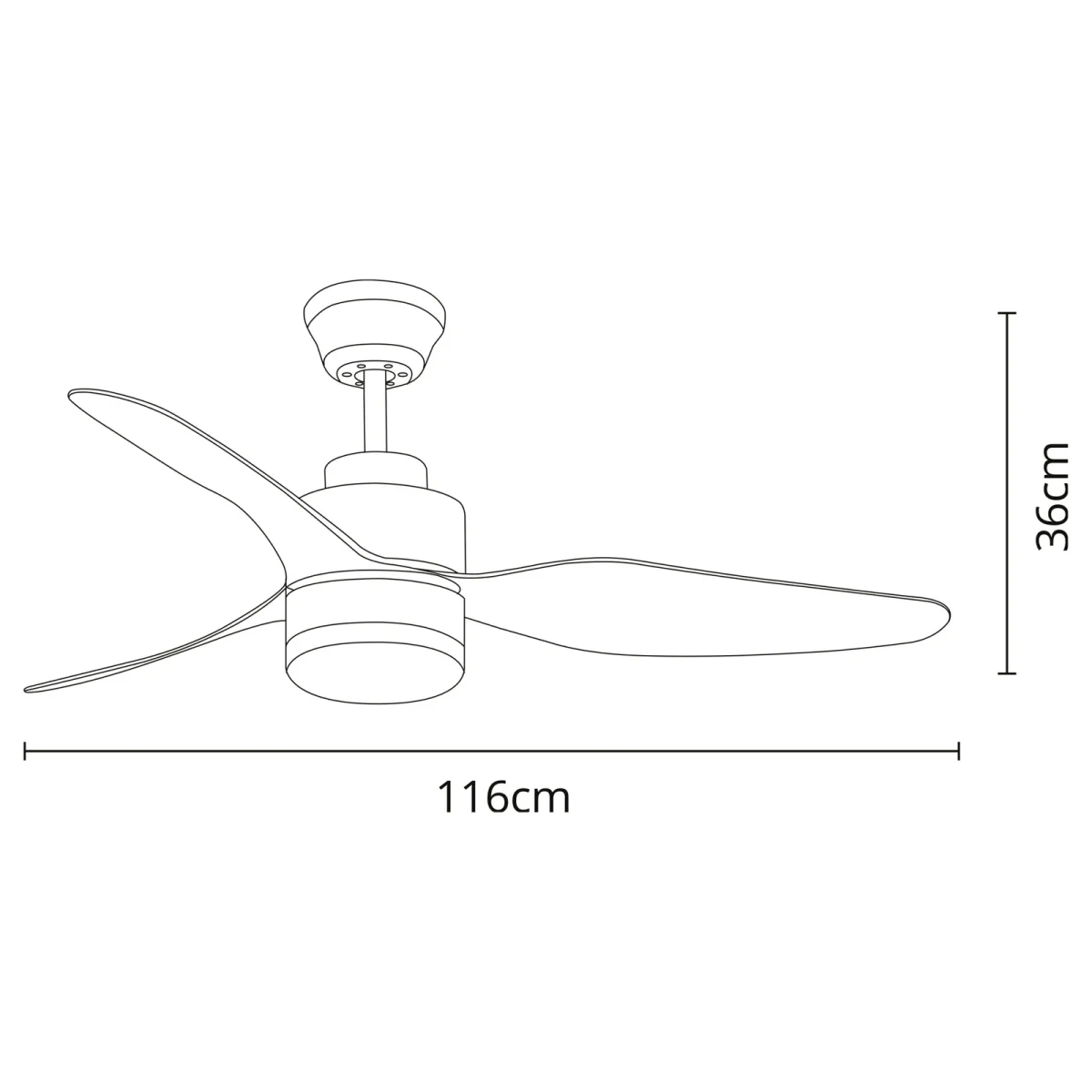 Ventoinha de tecto PONIENTE níquel, 3 palas, 16W LED 4000K - Image 7