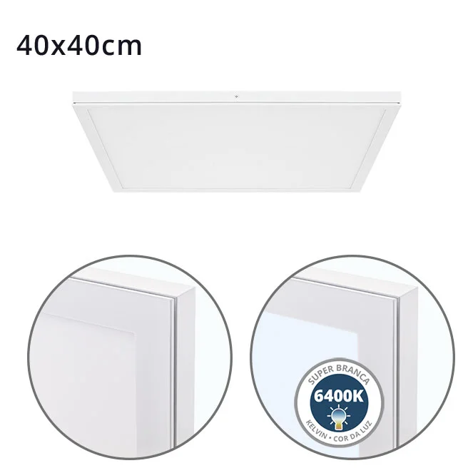 Painel de superfície VOLTAIRE 40×40 36W LED 2880lm 6400K Branco - Image 2