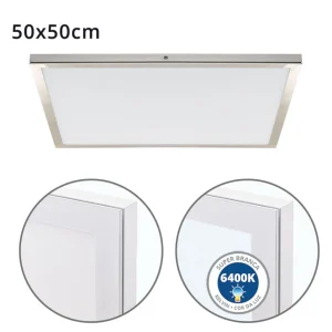 Painel de superfície VOLTAIRE 50×50 48W LED 3840lm 6400K Níquel