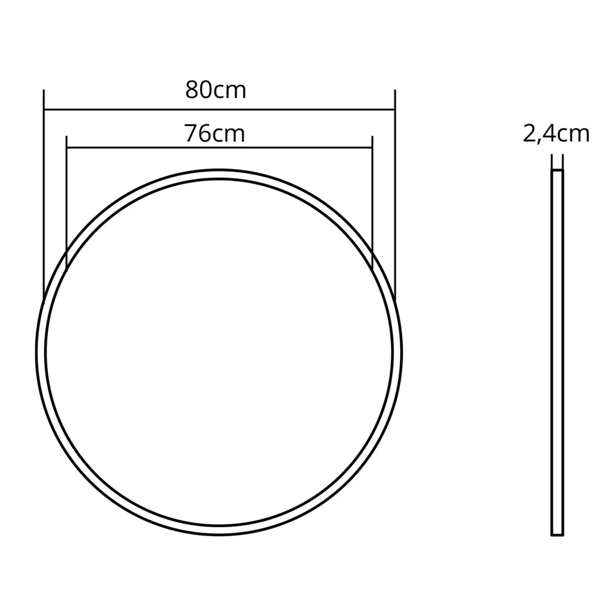 Painel de superficie ERASMUS redondo 72W LED 6120lm 4000K Alt.2,4xD.80cm Branco - Image 6