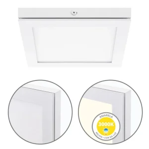 Painel de superfície TOLSTOI 17×17 12W LED 720lm 3000K Branco