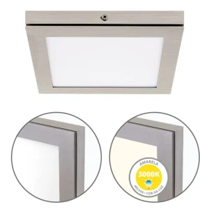 Painel de superfície TOLSTOI 17×17 12W LED 720lm 3000K Níquel