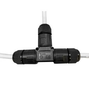 Ligador estanque em forma de T, 3×1.0-2.5mm2 450V/24A IP68