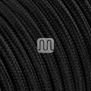 Cabo elétrico redondo flexível revestido a tecido H03VV-F 2×0,75mm2 D.6.2mm, em preto