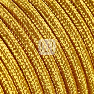 Cabo elétrico redondo flexível revestido a tecido H03VV-F 2×0,75mm2 D.6.2mm, em dourado