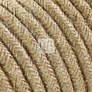 Cabo elétrico redondo flexível revestido a tecido H03VV-F 2×0,75mm2 D.7.2mm, em juta