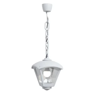 Suspensão DARIO 1xE27 IP55 C.24xL.24xAlt.73cm resina branca